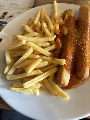 Vegan Currywurst  at Hofbrau Wirtshaus in Berlin