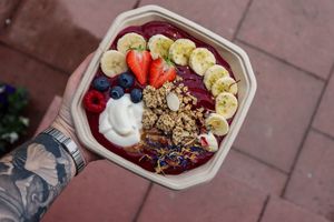 Takeaway açai bowl at Wild Root in Southport
