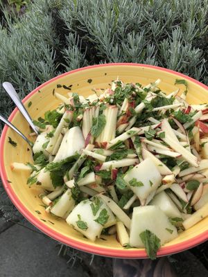 Apple and melon salad at Wild Root in Southport