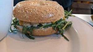 Coronation chickpea sandwich at Wild Root in Southport