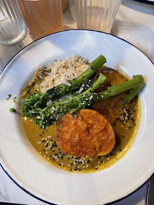 Kastu curry with sweet potato and aubergine #Veganuary at Wild Root in Southport