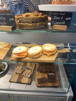 Deli counter with bagels & carrot lox  at Wild Root in Southport
