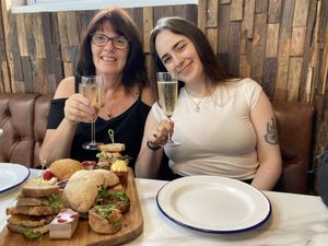 Birthday Afternoon Tea with a glass of Prosecco. Delicious   at Wild Root in Southport