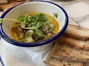 Carrot and coriander soup   at Wild Root in Southport