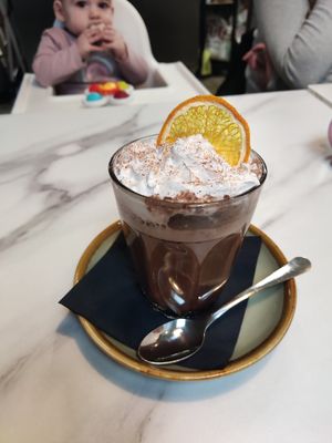 Orange hot chocolate at Wild Root in Southport