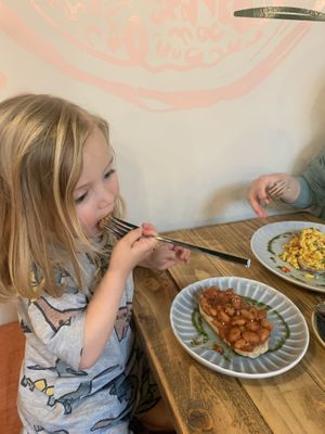 Beans on toast  at Wild Root in Southport