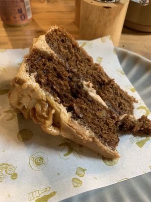 Coffee and walnut cake   at Wild Root in Southport
