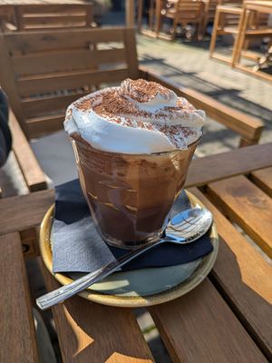 Orange hot chocolate at Wild Root in Southport