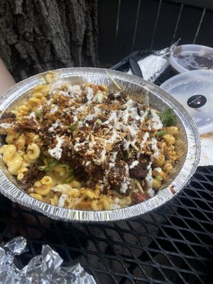 Mac and Cheese with Asian protein  at Blatch's Backyard BBQ - temporarily closed in Salt Lake City