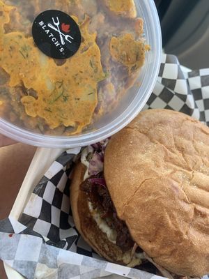 Baby Blatch with a poblano dill potato salad side   at Blatch's Backyard BBQ - temporarily closed in Salt Lake City