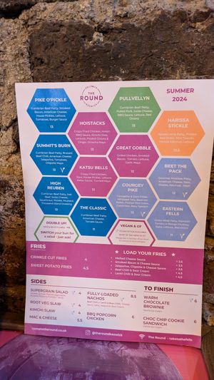 The Round Menu at The Round in Keswick