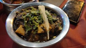 saag paneer (adapted to be vegan with tofu instead of paneer) at Namaste Indian in Mallorca