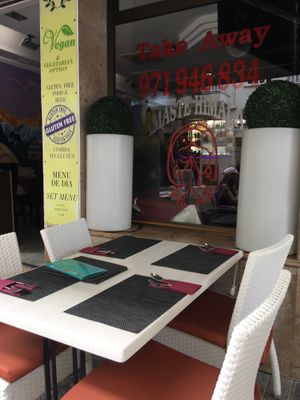 Clearly marked vegan options at Namaste Indian in Mallorca