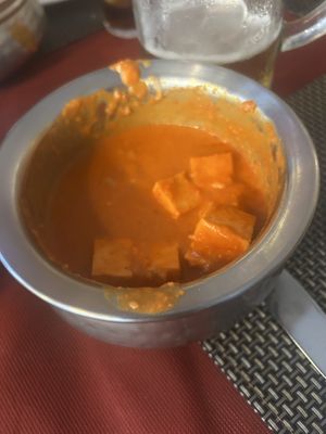 Sorry, didn’t take photo until it had been half eaten! Tofu masala   at Namaste Indian in Mallorca