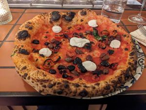 Vegan marinara with new roots ricotta at Piu in Bern