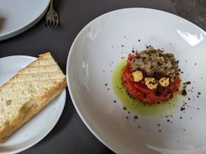 Tomato tatar at Piu in Bern