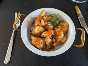 tempura cauliflower at Piu in Bern