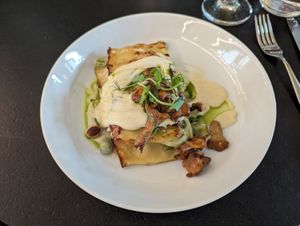 vegan lasagne with mushrooms at Piu in Bern