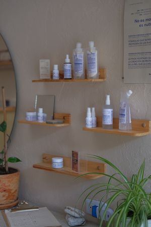 Face routine.  at Casa Ciclo in Bogota