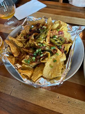 Veganized nachos (no cheese)  at Lawson's Finest Liquids in Waitsfield