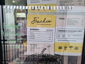 Plant-based menu at Burger Frank in Camden