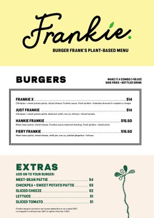 FRANKIE burgers at Burger Frank in Camden