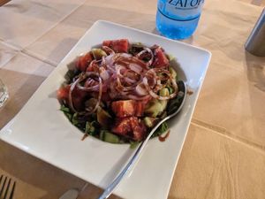 Mixed salad with special sauce at Lava in Corfu