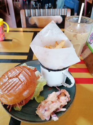 Vegan BLT with slaw and fries at Vintro Lounge in Blackpool