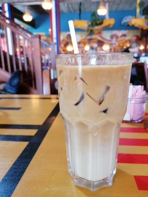 Iced oat latte at Vintro Lounge in Blackpool