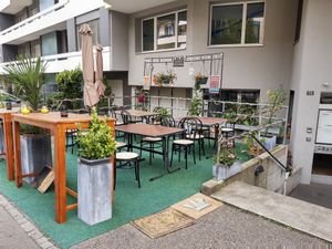 Outdoor seating at Rajah Ji Cuisine in Bern