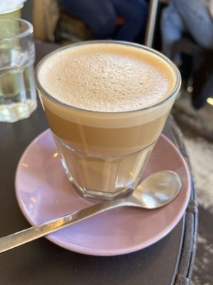 Decaf oat latte  at Bonjour Brioche Cafe in South West London