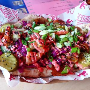 Berlin Doner on flat bread at Döner Summer in Huddersfield