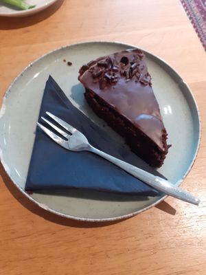 Delicious chocolate vegan cake! at Barista Cafe in The Hague