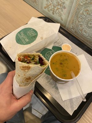 Wrap and laksa soup at Veganer  in Sarajevo