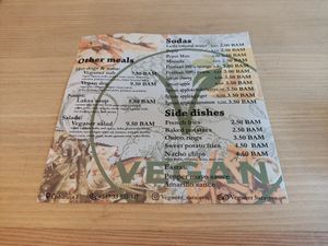 Englische Karte at Veganer  in Sarajevo