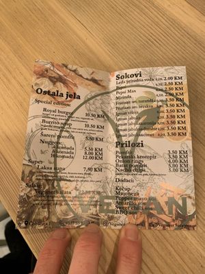 menu 2  at Veganer  in Sarajevo