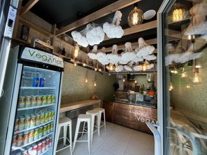 Interior sitting area  at Veganer  in Sarajevo