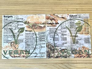 Menu  at Veganer  in Sarajevo