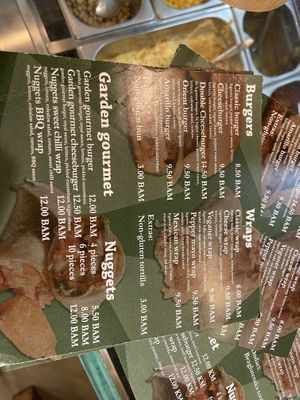 Menu  at Veganer  in Sarajevo