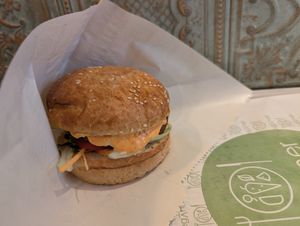 Yummy cheese burger at Veganer  in Sarajevo