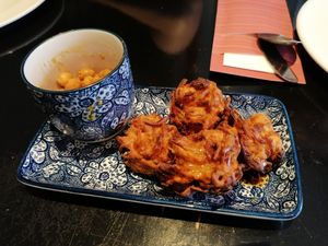 Onion bhaji, very nice! at Spices in Groningen