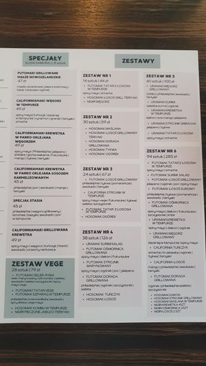 Menu 4 at Sushi Samuraj in Bielsko-biala