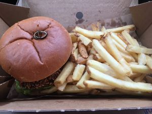 Veggie burger   at Cù Mara in Arrochar