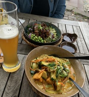 Sweet Potato and Tofu Curry with rice noodles   at Banôi in Freiburg