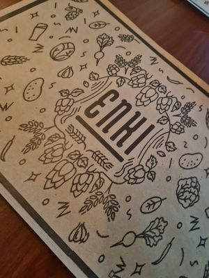 Menu at Enki in Valdivia