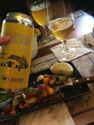 Ceviche maridado con Saison de jester, la combinación perfecta 🤩 #Veganuary at Enki in Valdivia