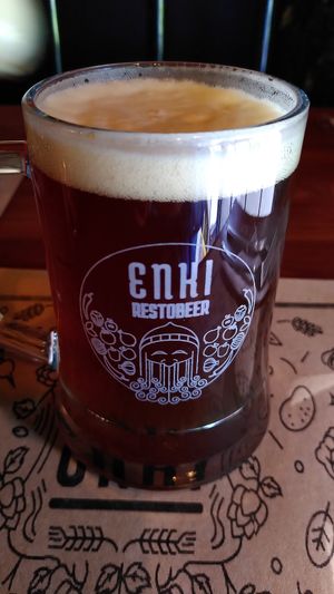 Cerveza artesanal de la casa at Enki in Valdivia