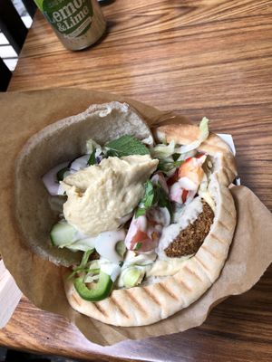 vegan falafel pita   at Jerusalem Kebab in Stockholm