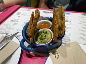 Patacon en su hogao (plantains)  at Anormal in Castelldefels