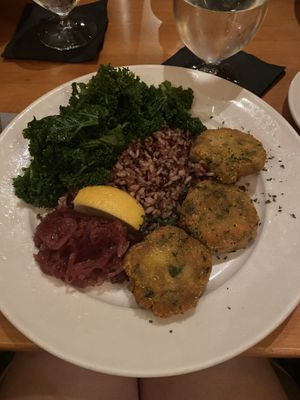Butternut Squash Cakes (no raita) at Galyns in Bar Harbor